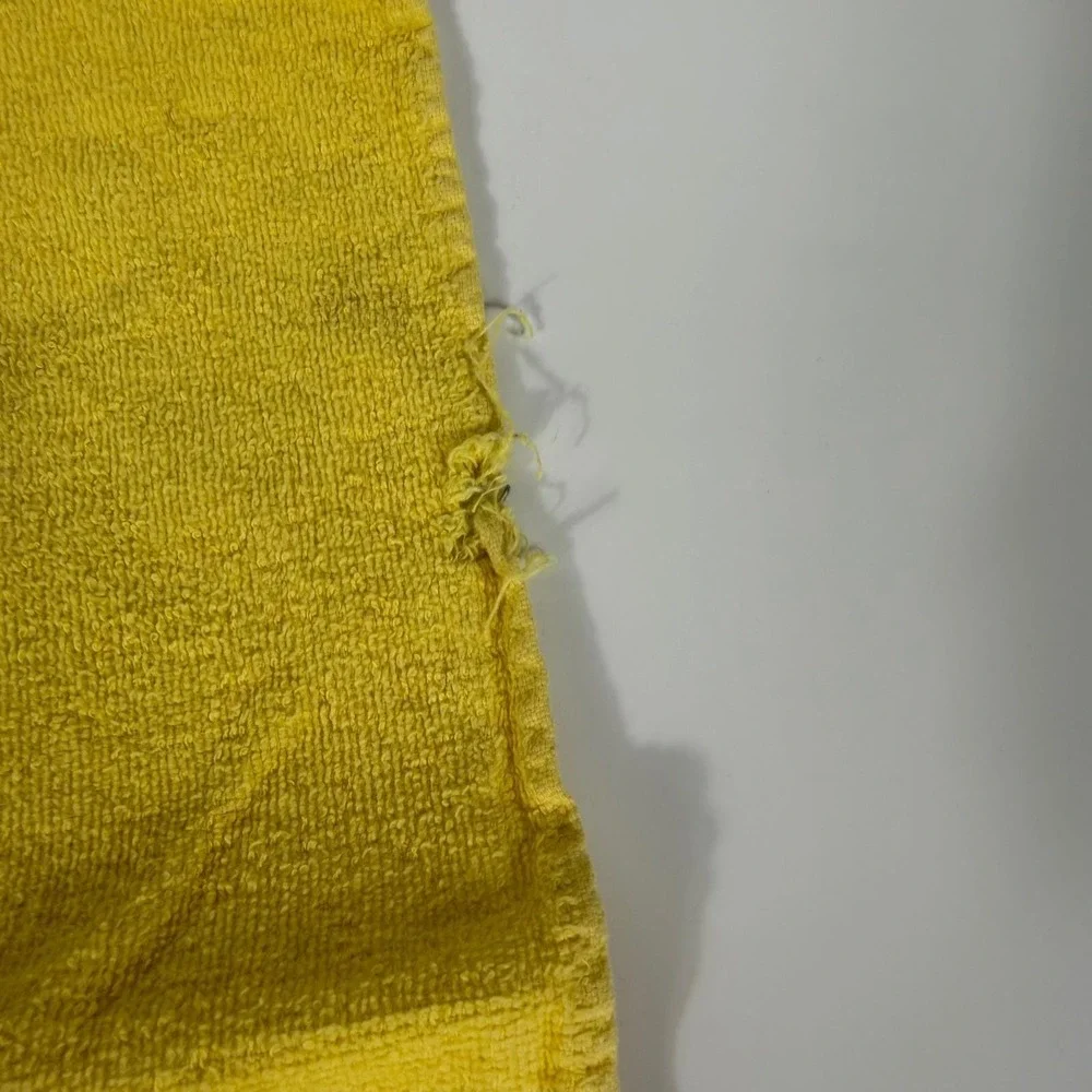 2 Vtg Easter Bunny Rabbit Yellow Hand Towels Set‎ Cotton Spring Decor Applique